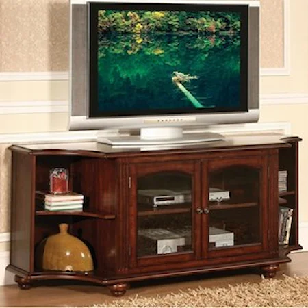 Traditional 62" TV Stand with Glass Doors